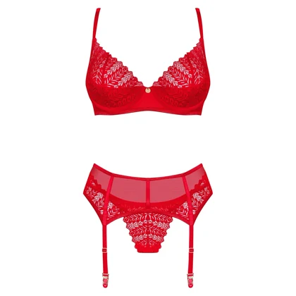 Set Obsessive Ingridia 3 Piese Roșu XS-S