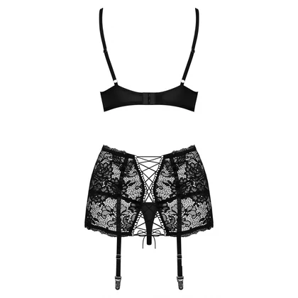 Set Obsessive Peonesia Negru L-XL