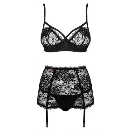 Set Obsessive Peonesia Negru L-XL