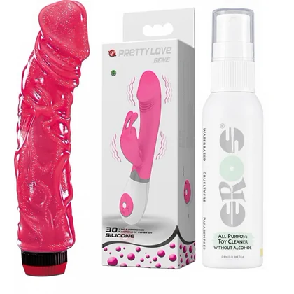 Set Plăcere Intensă — 2 Vibratoare + Spray Igienic