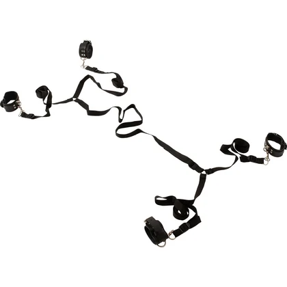 Set Restricții Pentru Pat H Belt și Cătușe Negru