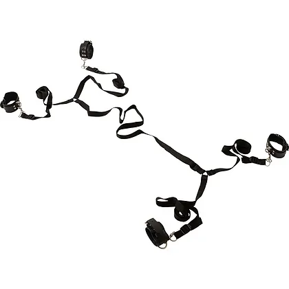 Set Restricții Pentru Pat H Belt și Cătușe Negru