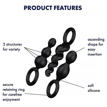 Set Satisfyer De Accesorii Pentru Satisfacție Anală Negru