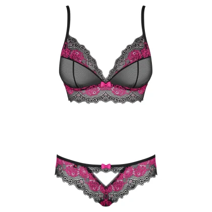 Set Sexy Obsessive Tulia din Dantelă Negru XS-S
