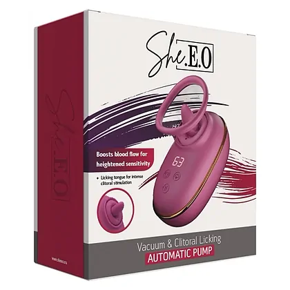 She.E.O. Pompa Clitoris Limbă Rotativă - 9 Moduri, 3 Nivele Roz