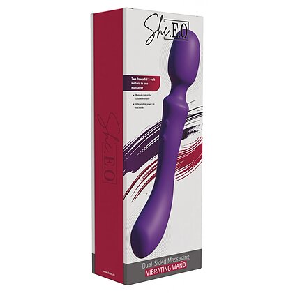 She.E.O Wand Dublu 10 Moduri USB C IPX7 Reîncărcabil Mov