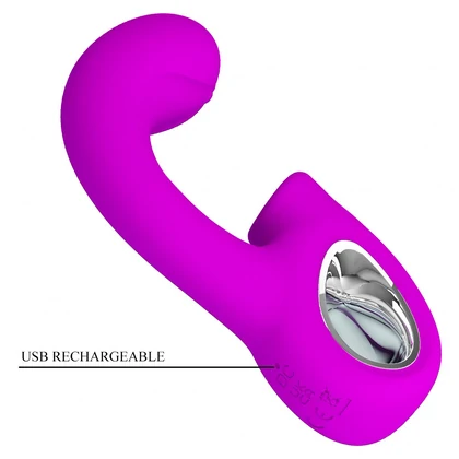 Sibel Vibrator Dublă Stimulare 10+30 Moduri Reîncărcabil Mov