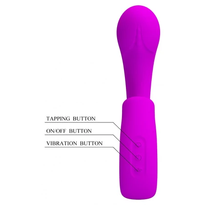 Sibel Vibrator Dublă Stimulare 10+30 Moduri Reîncărcabil Mov