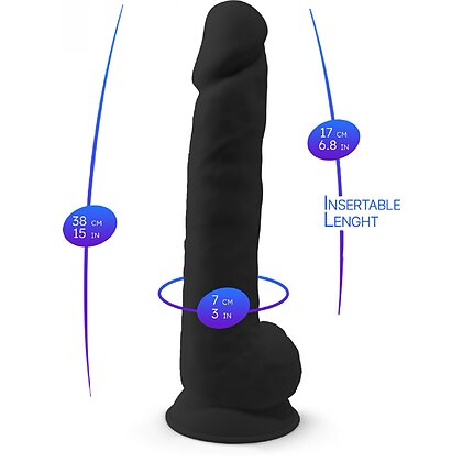 Silex-D 38 cm – Model Realist silexpan, cu Ventuză Negru