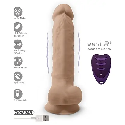 Silexd Dildo Realist 20 cm, 10 Funcții, Reîncărcabil