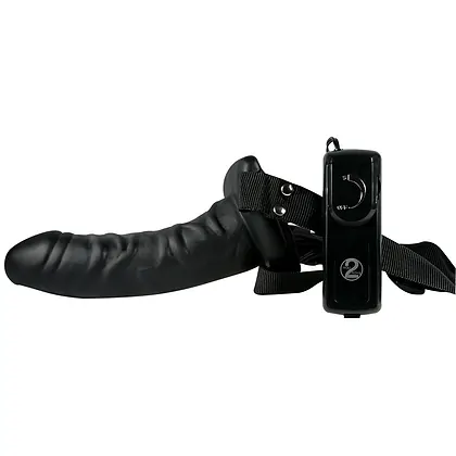 Strap-On Cu Vibrații Dong Negru