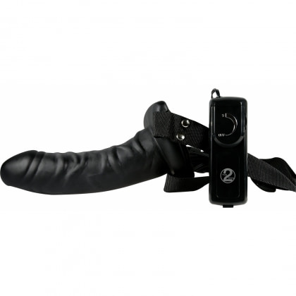 Strap-On Cu Vibrații Dong Negru