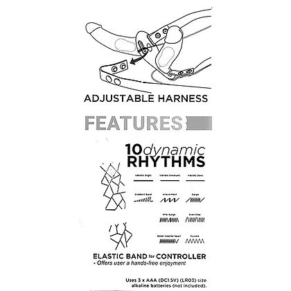 Strap On Cu Vibrații Double Thruster Negru