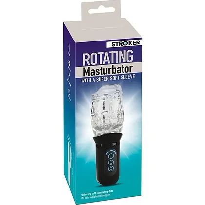 STROKER Masturbator Rotativ Transparent 4 Moduri Transparentă