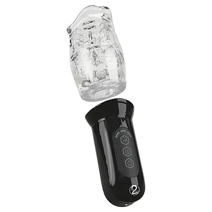 STROKER Masturbator Rotativ Transparent 4 Moduri Transparentă