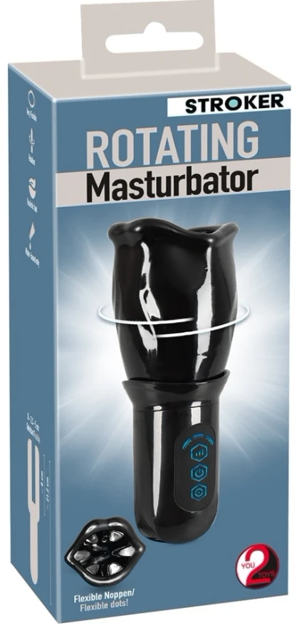 Stroker Rotativ Reîncărcabil — 4 Moduri, 3 Viteze, 8 cm Negru