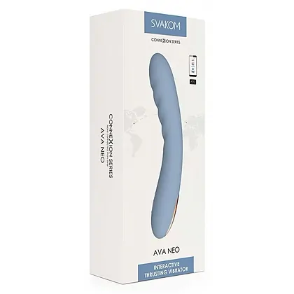 Svakom Ava Neo, Vibrator cu Împingere 5x5, Reîncărcabil Albastru