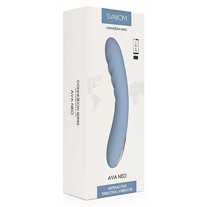 Svakom Ava Neo, Vibrator cu Împingere 5x5, Reîncărcabil Albastru
