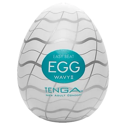 TENGA Egg Wavy II, Compact și Discret cu Textura Ondulată Alb