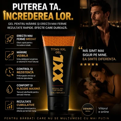 Titan Gel XXL Pentru Mărire Penis, Erecție și Întârziere Ejaculare