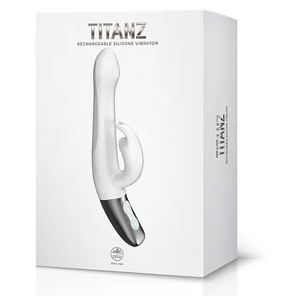 TITANZ 8.5 SILICONE RECHARGEABLE VIBRATOR IN IVORY WHITE