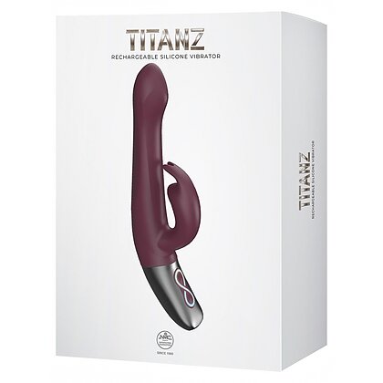 Titanz NMC 21.5cm — 10 Vibrații + 10 Rotații, Reîncărcabil Roșu