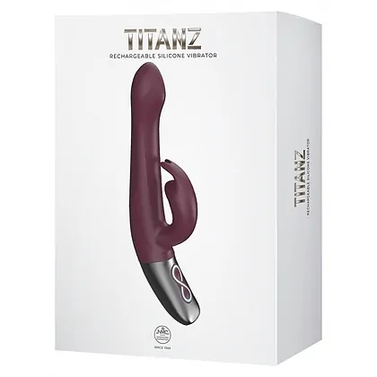 Titanz NMC 21.5cm — 10 Vibrații + 10 Rotații, Reîncărcabil Roșu