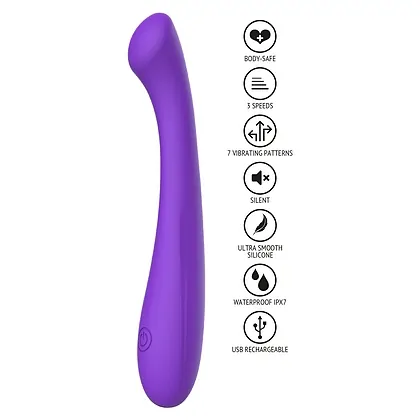 ToyJoy Luna – Vibrator Punct G Din silicon, 7 Moduri Mov