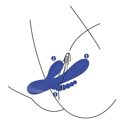 Triple Love Vibrator Albastru