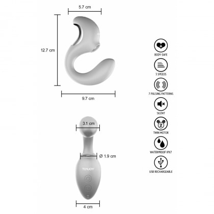 TWIST Vibrator Clitoral Roz — 7 Moduri, Reîncărcabil