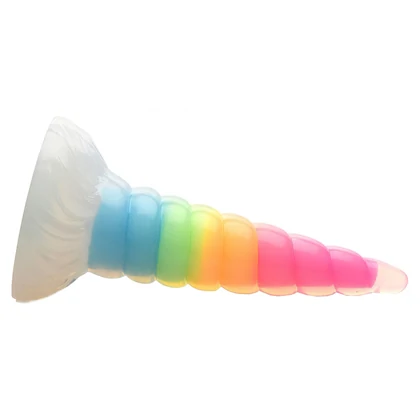 UniGlow Horn — Dildo silicon Fosforescent 20 cm Multicolor