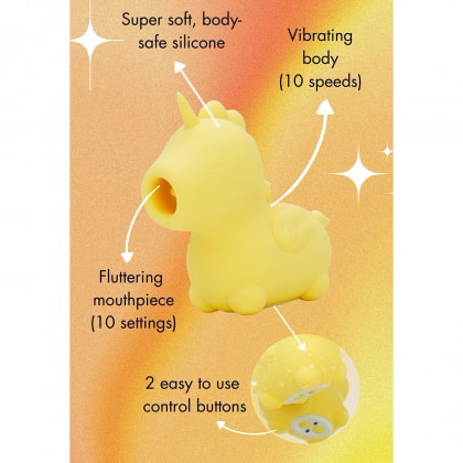 Unihorn Bean Blossom: Vibrator Mini 10+10 Reîncărcabil Galben