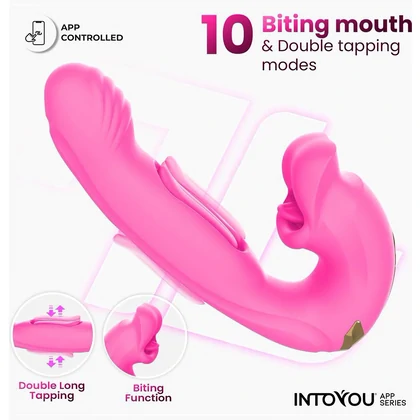 Vibrator App Control Stimulator Clitoridian cu Limbă Mușcătoare Roz