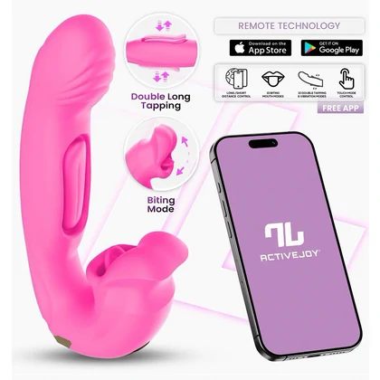 Vibrator App Control Stimulator Clitoridian cu Limbă Mușcătoare Roz