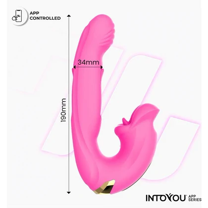Vibrator App Control Stimulator Clitoridian cu Limbă Mușcătoare Roz