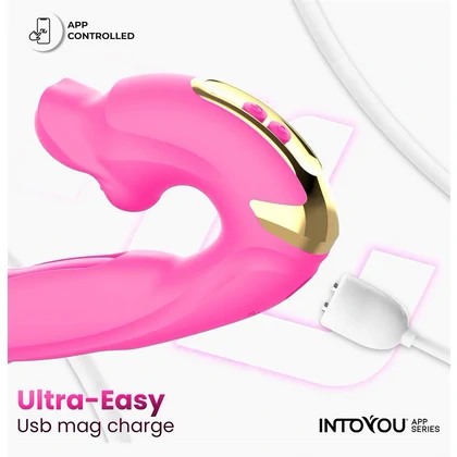 Vibrator App Control Stimulator Clitoridian cu Limbă Mușcătoare Roz