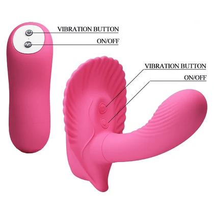 Vibrator Cochilia Dragostei Cu Telecomandă Roz