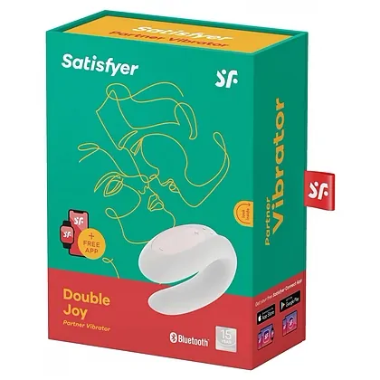 Vibrator Cuplu Satisfyer Double Joy Alb
