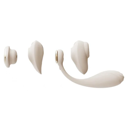 Vibrator DEYA Purtabil cu Telecomandă și Suctiune Alb