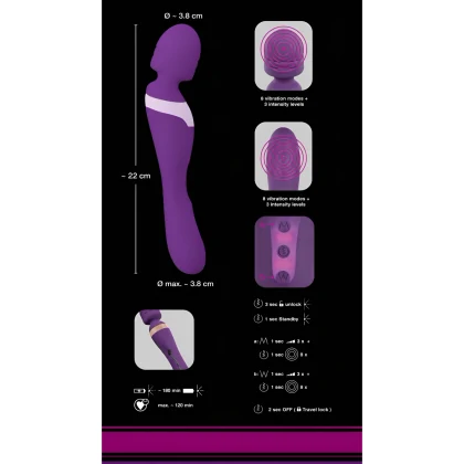 Vibrator Double Massager pentru Punctul G și Masaj Mov