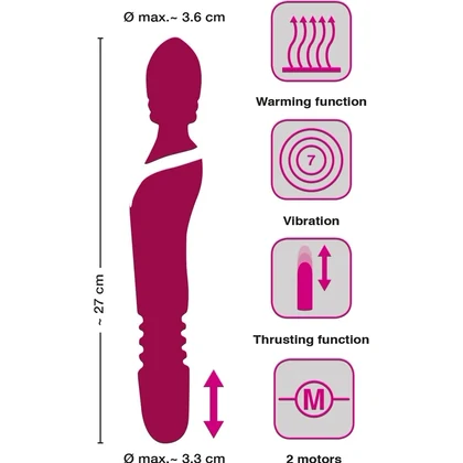 Vibrator Javida Warming And Thrusting Roșu