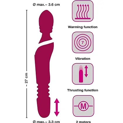 Vibrator Javida Warming And Thrusting Roșu