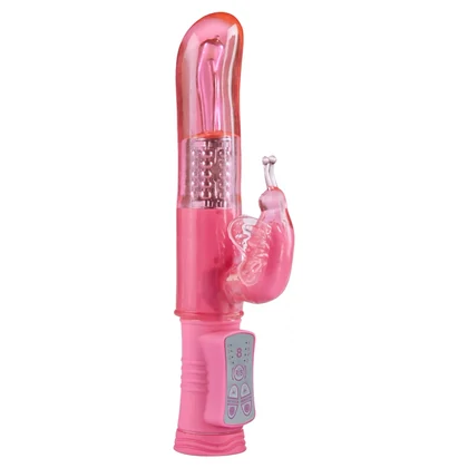 Vibrator Rabbit Happy Hugging Butterfly cu Mărgele Rotative