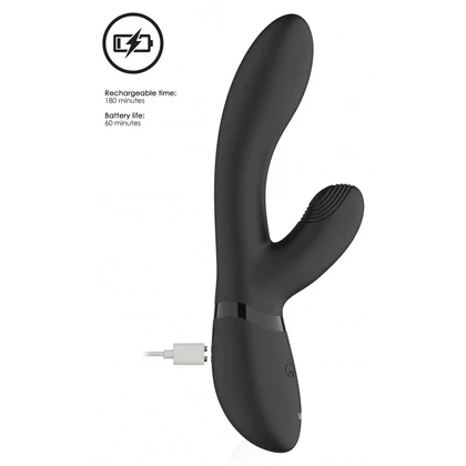 Vibrator Rabbit Kyra Pulse cu Două Motoare 21,3 cm Negru
