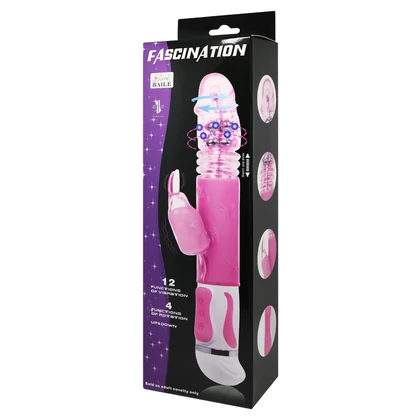 Vibrator Rabbit Rotație Și Împingere Fascination Roz