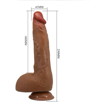 Vibrator Realist Wilks de 25 cm cu Vibrații și Ventuză