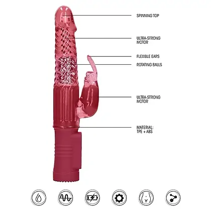 Vibrator Rotating Rabbit Roșu