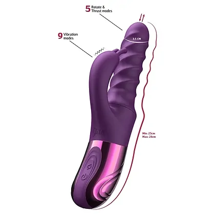 Vibrator Rotativ Cu Împingere Swirl Rabbit Mov