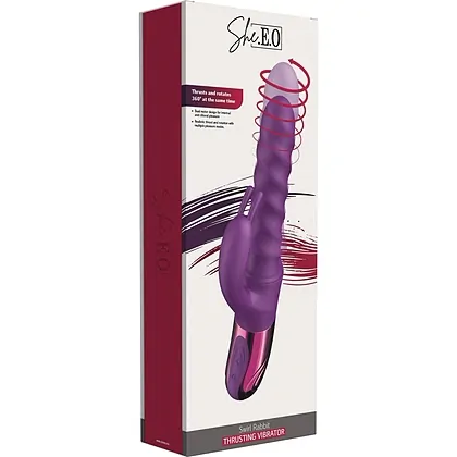 Vibrator Rotativ Cu Împingere Swirl Rabbit Mov
