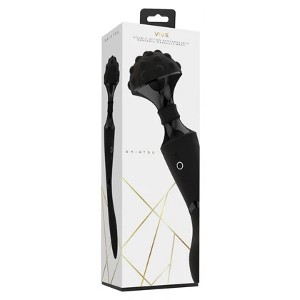 Vibrator Shiatsu Flexibil cu Două Motoare Negru